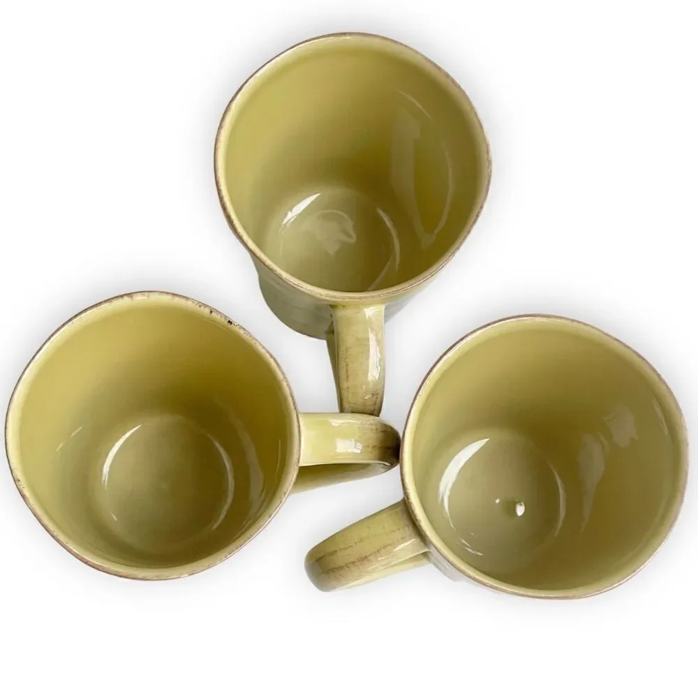 Crate&Barrel Marin Green Coffee Cup Mug Set of 3